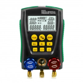 Refrigeration Digital Manifold Gauge Meter Vacuum Temperature Tester +Clip&Pipe