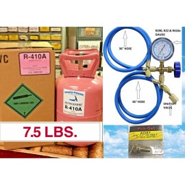 R410a, Refrigerant, 7.5 lb. Can, Best Value, FAST FREE SHIP, Gauge Set, 410 Adpt