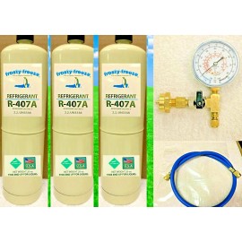 R407A, Refrigerant, (3) 20 oz. Can Kit, Can Taper, Low Medium Temp Refrigeration