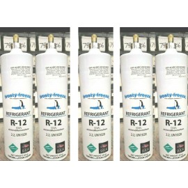 Refrigerant 12, R12, R-12, Five 28 oz Cans, Total Of 8.75 lbs., Refrigeration