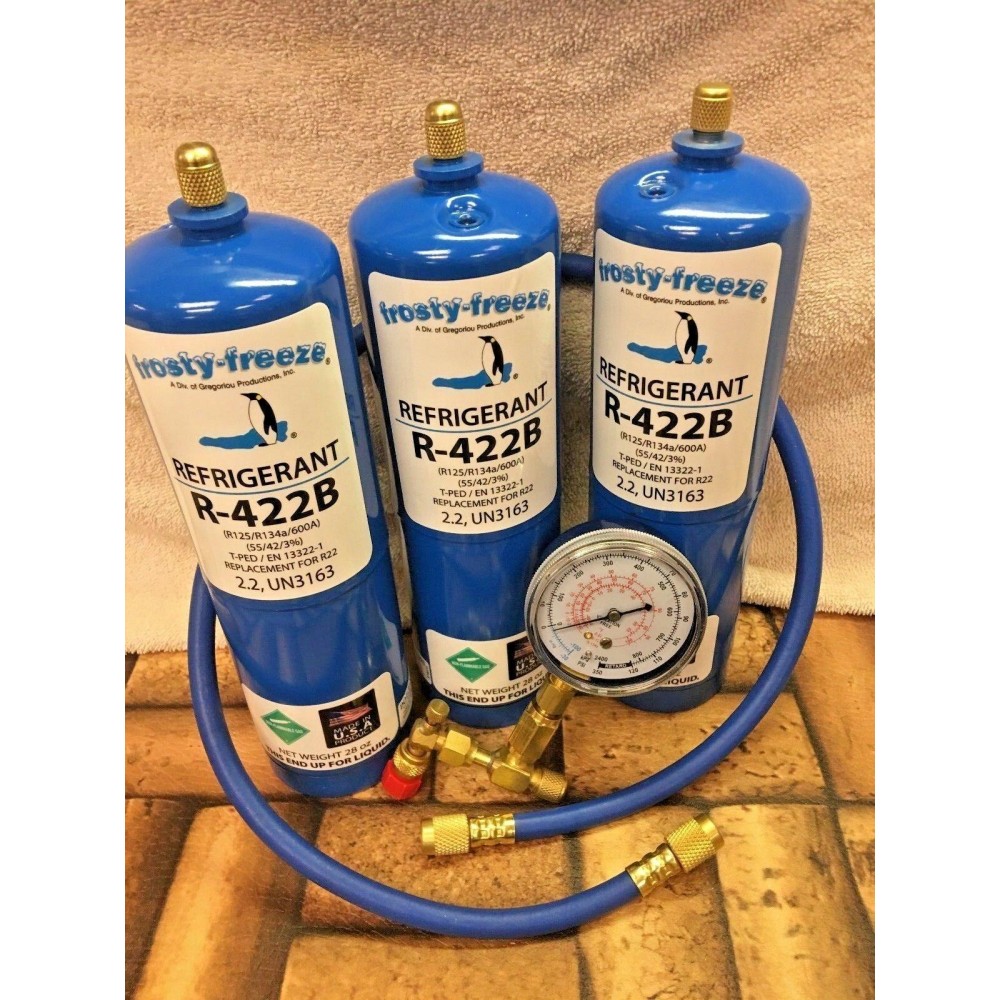 Refrigerant R422B, R-422B,  (3) 28 oz. Disposable Cans, R22, R-22 Replacement