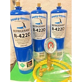 Refrigerant R422D, R-422D, R422 (R22 R-22 R-407C R-417A Substitute) 3 Can Kit