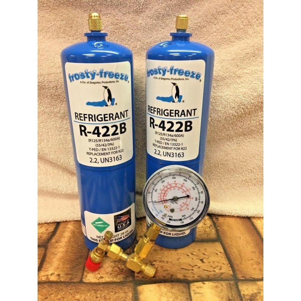 Refrigerant R422B, R-422B,  (2) 28 oz. Disposable Cans, R22, R-22 Replacement