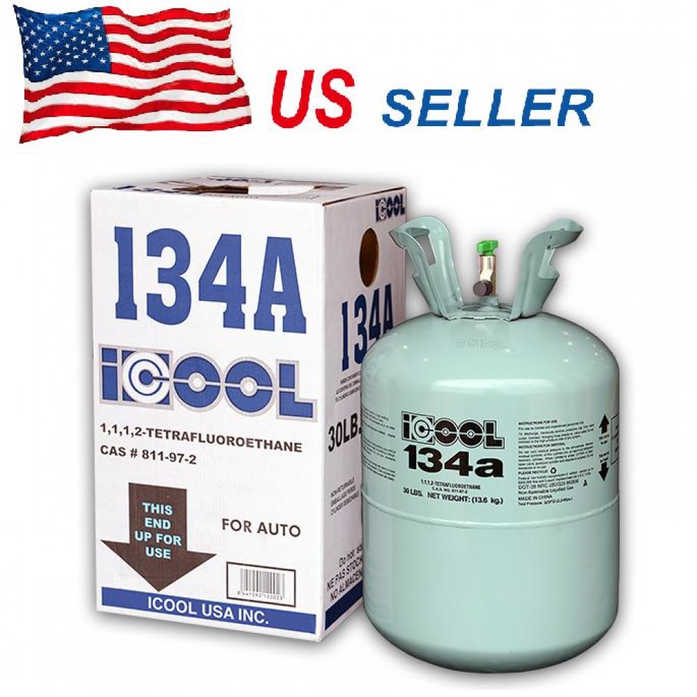 R134A 30LB Refrigerant Full 12 oz can R-134A Cylinder Automotive HFC refrigerant