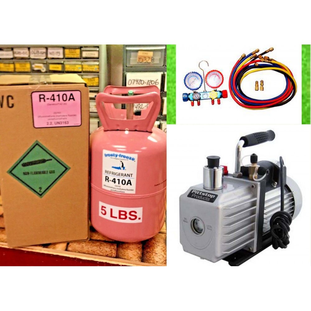 R410a, Refrigerant, 5 lb, Best Value On , FREE SHIP, Gauge Set Vacuum Pump