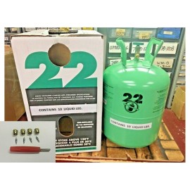 Refrigerant-22, r22, r-22, 10lb Cylinder, USA, Free Ship, Valve Kit