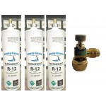 R12, R-12, Refrigerant 12, (3) Three Convenient Disposable 28 oz Cans, Taper